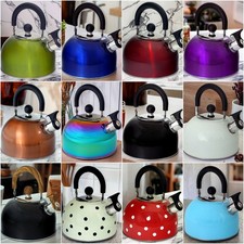 Whistling Kettle Stainless Steel Gas Electric Induction 2.5L - Choice Of Colour