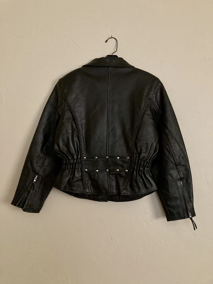 Rocky Mountain Hides Genuine Buffalo Leather Motorcycle Jacket Womens M Foto 2 de 4