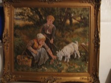2 x Wiehler Gobelins mit Echtholzrahmen