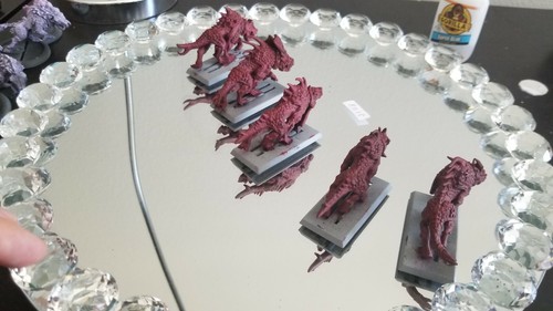 Warhammer Fantasy AOS Blades of Khorne Flesh Houndsx5 Metal primed J106 - Picture 3 of 9
