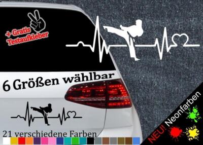Herzschlag Karate Aufkleber -6 Größen- Kampfsport Sticker MMA Gürtel Taekwondo