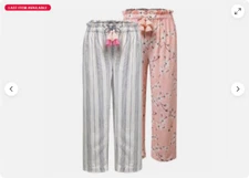 JESSICA SIMPSON GIRLS 2 PC FLOW STRIPE/FLORAL PANTS ( NVY STRIPES-PEACH,S7/8)NWT