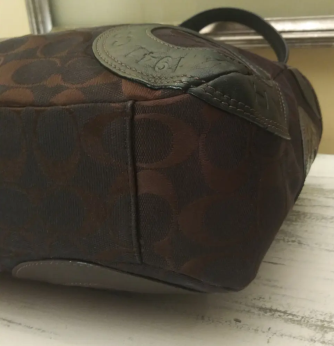 Coach Vintage Brown Soho Canvas Patchwork Signature C Shoulder