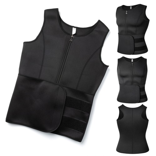 Men Neoprene Sauna Sweat Vest Top Body Shaper Waist Trainer Fat Burn Shapewear - Picture 15 of 38
