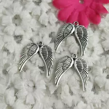 Free Ship 50 Pcs Antique Silver Wing Charms Pendant 22X19MM H-827