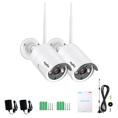 SANNCE 2x 3MP Two Way Audio Wireless Security Camera IP Network IR Night Vision