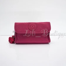 NWT Kipling KI1477 Daisee Pouch Toiletry Cosmetic Case Polyamide Raspberry Dream