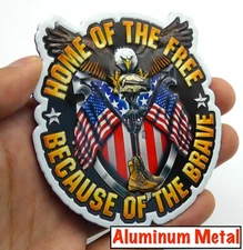 ALUMINUM American Eagle Decals Military Stickers Motorcycle, Car Emblem 3" x 3"