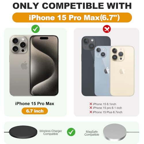 Wallet Case for iPhone 15 Pro Max with RFID Blocking Credit Card Holder, PU - Picture 4 of 8