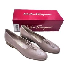 Vintage Salvatore Ferragamo Boutique Gray Punched Leather Shoes 6 AAAA NIB GLAM