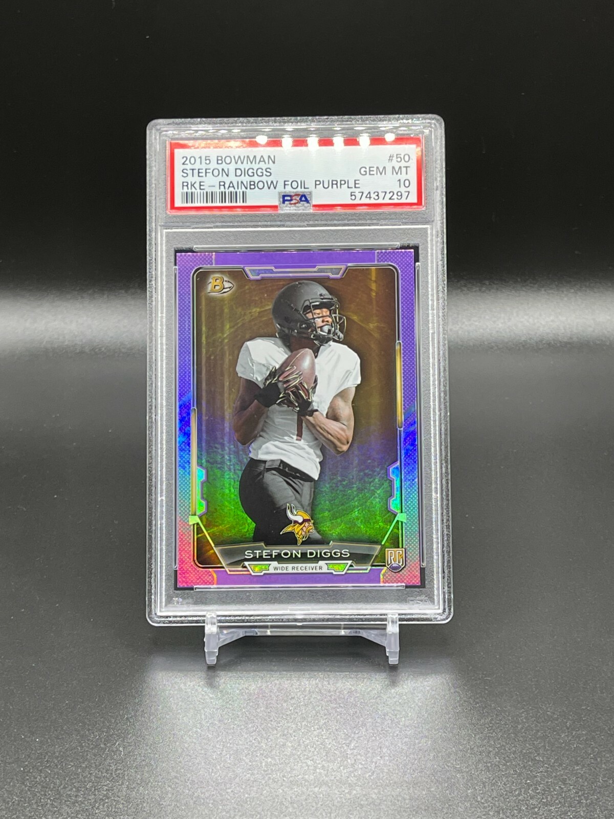 Stefon Diggs Bowman Rookies #50 Rainbow Foil Red