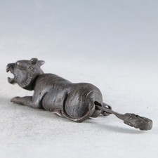Exquisite Collection of Old Chinese Bronze Handmade Tiger Locks with Keys d46