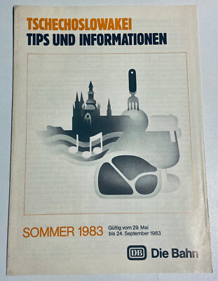 DB Deutscher Sommer 1983 Tschechoslowakei Zugfahrplan [Deutschland]
