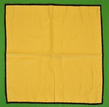 Yellow Silk Pocket Square w/ Navy Border