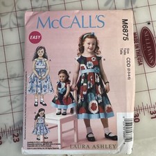 McCall’s 6875 Laura Ashley Girl’s And Doll’s Dresses 2-3-4-5 New Uncut