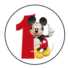 30 FIRST 1ST BIRTHDAY STICKERS ENVELOPE SEALS LABELS 1.5" CUSTOM MOUSE