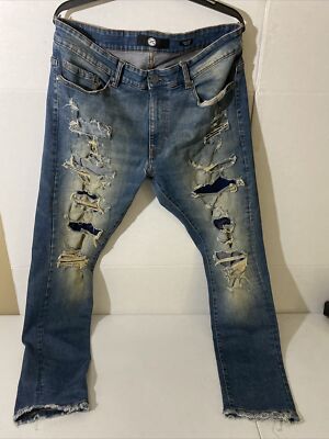 Jordan Craig Sean Fit Distressed Denim Jeans Tag 36x32