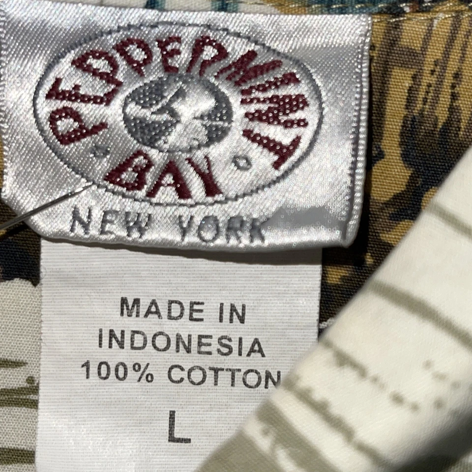 Peppermint Bay Men's L Hawaiian Shirt Short Sleeve Button Up Totem Pole SS6 - Image 4 of 4