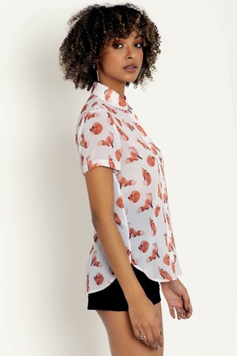 Camisa Top Black Milk Ghost Foxes Linda con Botones Talla 16 NUEVA CON ETIQUETAS - Imagen 2 de 9