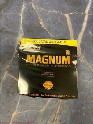 Trojan Magnum Lubricated Latex Condoms, Size L - 36 Count for sale online