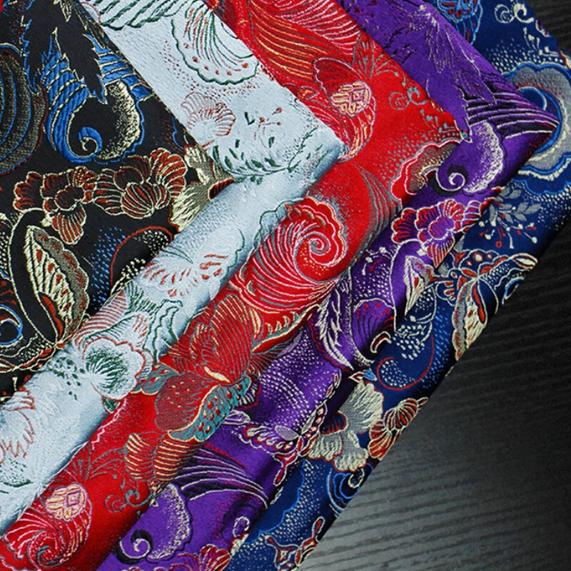 DIY Brokat Damast Stoff Kunst Seide Basteln Schmetterling Blumenmuster 75 100cm - Bild 2 von 4