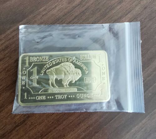 (5) 1 oz One Troy Ounce USA American Buffalo .999 Fine Bronze Bullion Bar CMC - Picture 2 of 4