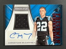 2017 Rookies & Stars CHRISTIAN MCCAFFREY Freshman Orientation RC PATCH AUTO 7/75