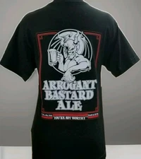 Stone Brewing Co ARROGANT BASTARD ALE Logo Beer Black Adult T-Shirt Sz S NWT
