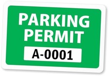 50-Pack Sequentially Numbered 'Parking Permit' Window Cling Green