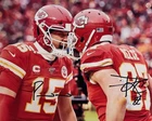 PATRICK MAHOMES - TRAVIS KELCE - CHIEFS -  DUAL SIGNED 8 x 10 PHOTO w/COA