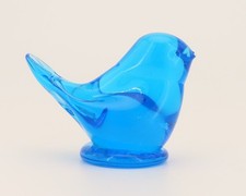Vintage 1992 Leo Ward Bluebird of Happiness Art Glass Bird Figurine Signed