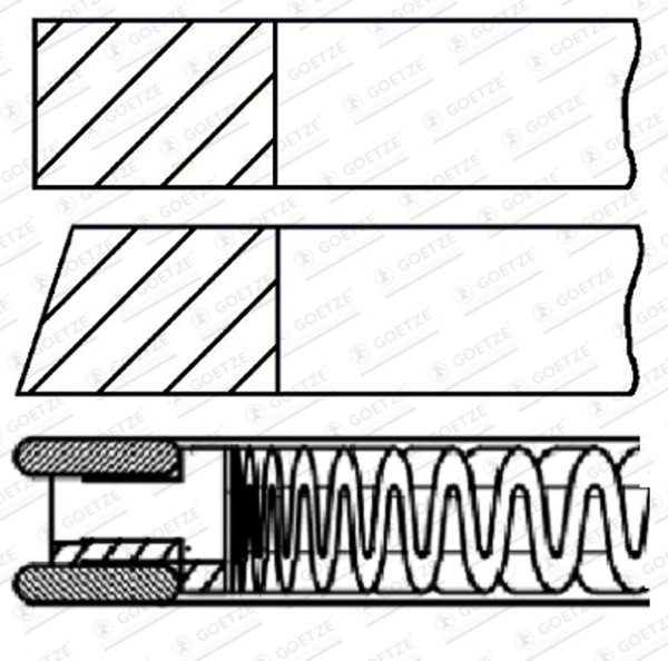 Goetze Engine Kolbenringsatz 08-436907-00 FüR 1J1 Octavia Golf VW Skoda 1Z5 Polo-image