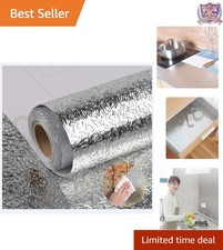 Silver Vinyl Contact Paper Backsplash Waterproof Peel and Stick Kitchen Decor