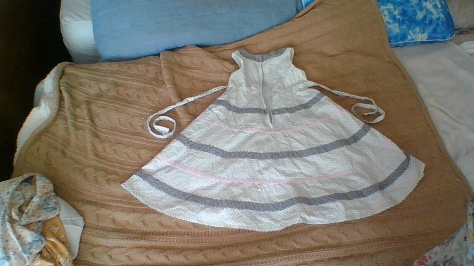 Biscotti Collezoni Pretty Dress Girls Sz 5 Polka Dot/Check/Bows Tie Blk/Wht/Pink - Image 4 of 4