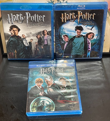 Lot of 3 Harry Potter Blu Ray Movies Order, Prisoner & Goblet
