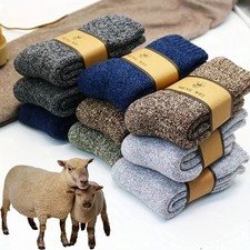 3 Pairs Men  s Winter Warm Socks Thick Towel Mid-Calf Thermal Snow Boot Socks