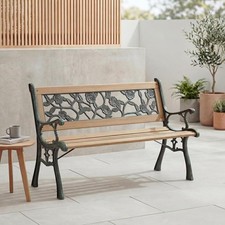 Wooden Garden Bench Rose 3 Seater Solid Pine Outdoor Patio Seat Furniture #0397