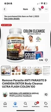 Remove Parasite ANTI PARASITE & CANDIDA DETOX Body Cleanse ULTRA FLASH COLON 100