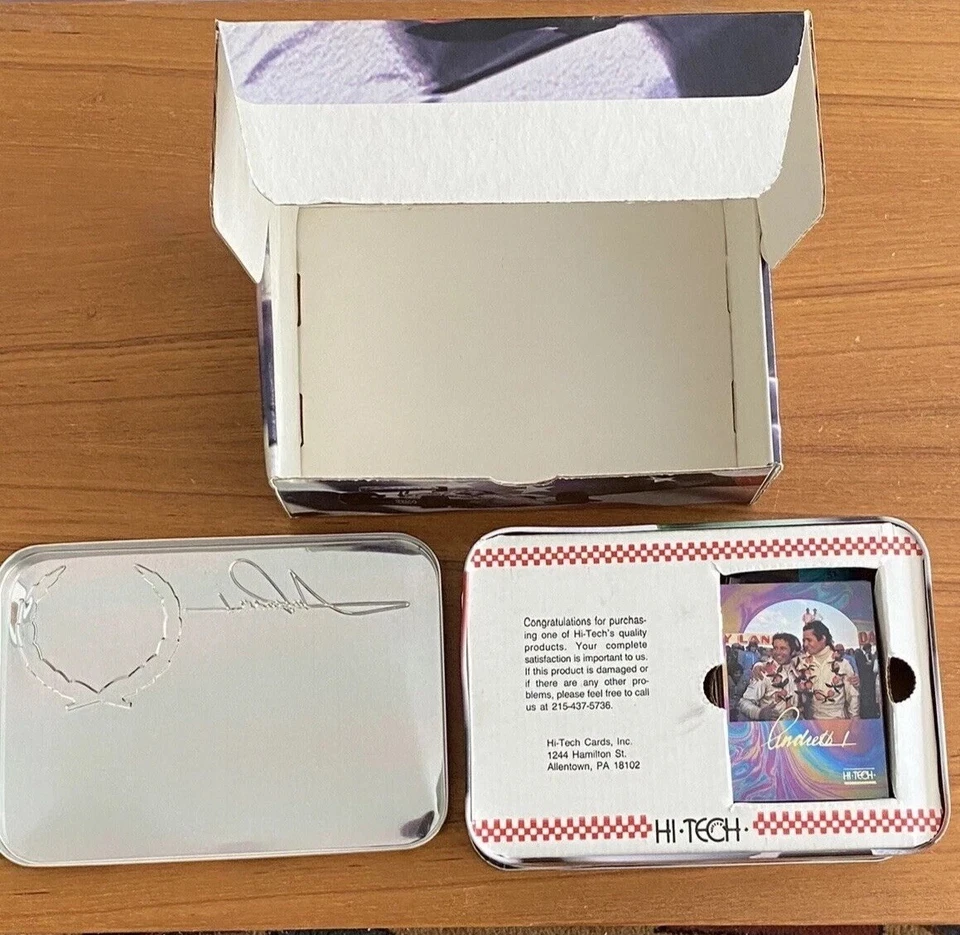 Juego de 50 cartas Mario Andretti Legend In Racing 1992 en hojalata Fórmula Uno Indy Car Foto 4 de 4