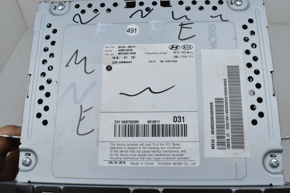 Kia Niro 2017-2019 radio tablero central pantalla recepción OEM Foto 3 de 4