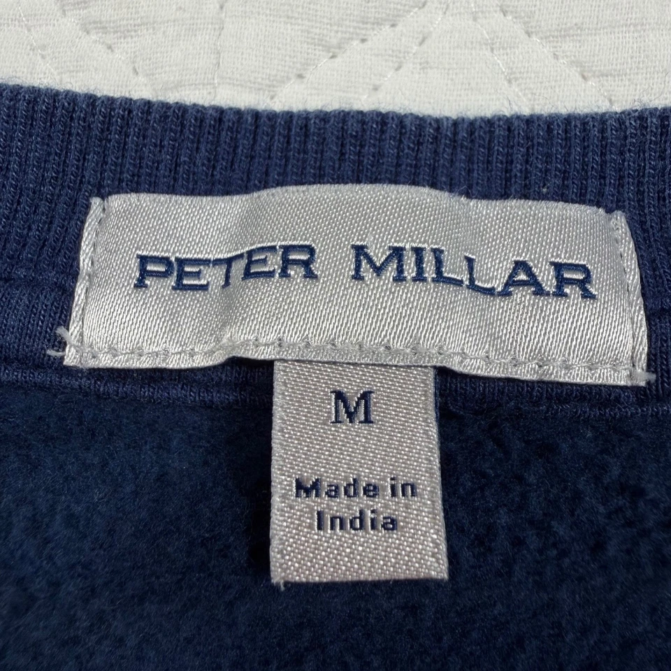 Sudadera Pullover Peter Millar Para Hombres Mediana Azul Marino Manga Larga Cuello Redondo Foto 2 de 4