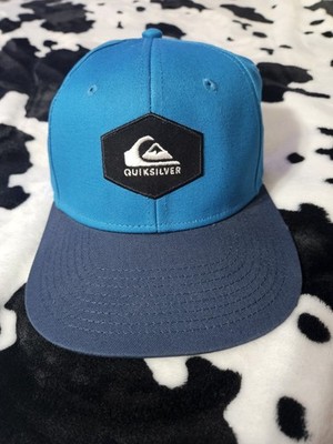 Quiksilver Blue Black Adjustable Snapback Hat Men Sports Outdoor Casual Solid