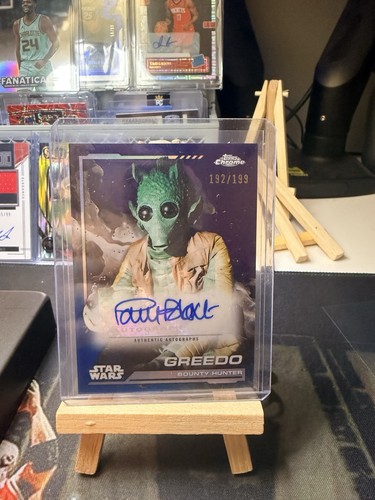 2024 Topps Chrome Star Wars Greedo Paul Blake Auto Blue Refractor /199 SP