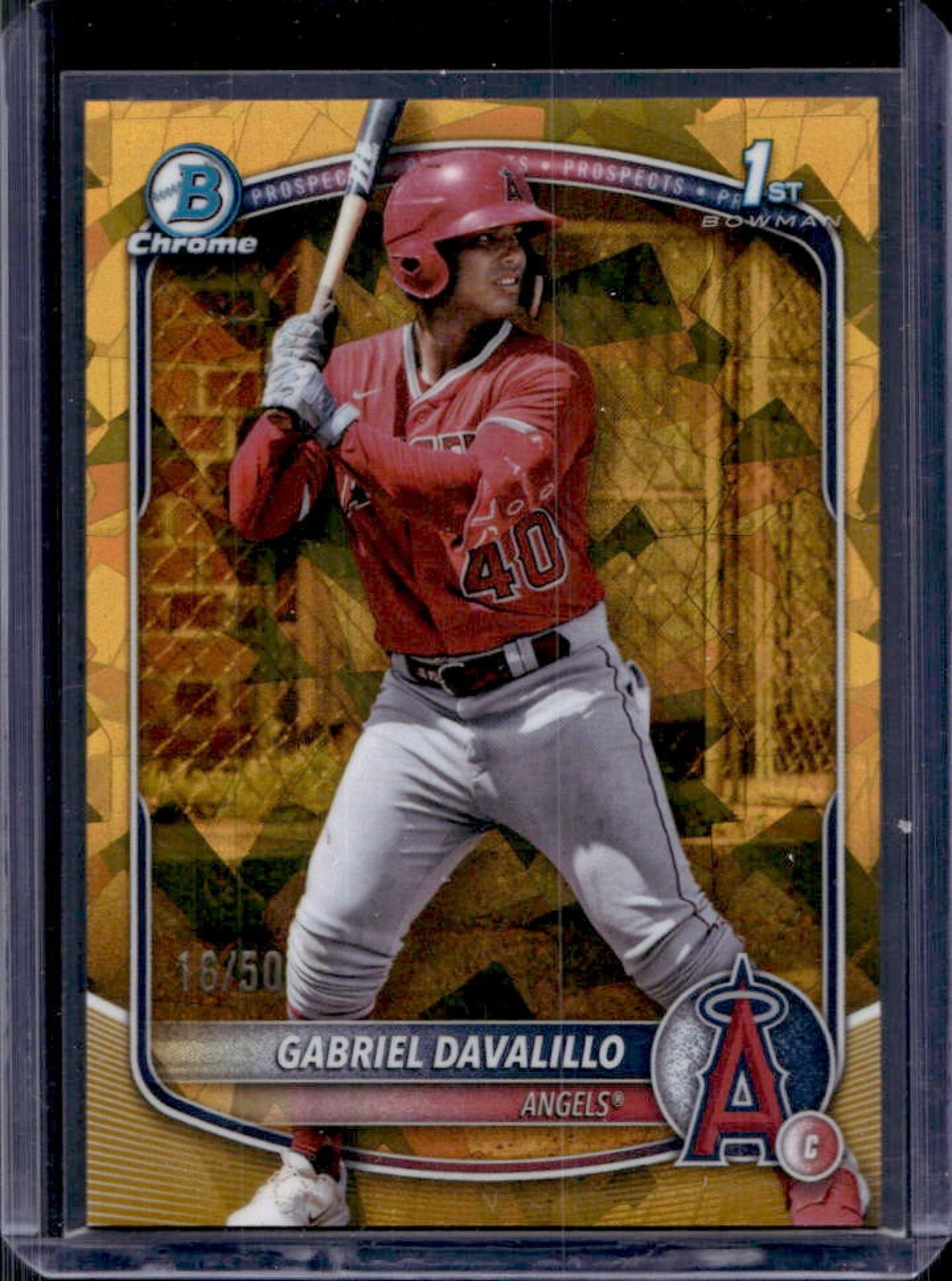 2025 Bowman Chrome Sapphire Gabriel Davalillo Gold Refractor 1st #/50