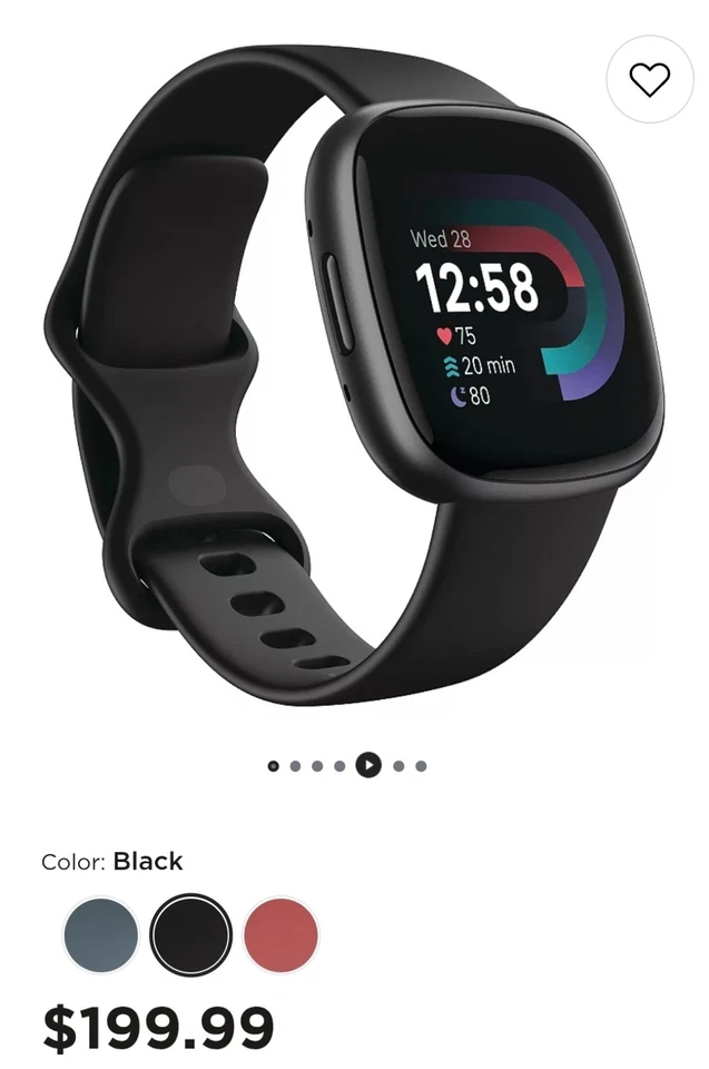 Fitbit Versa 4 - BLACK -Fitness Smartwatch GPS Heart Rate Monitor - Image 4 of 4