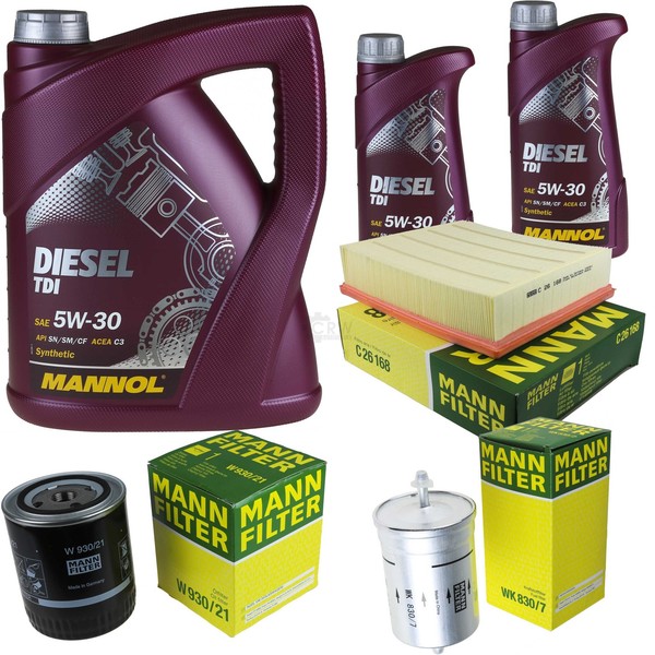 MANN-FILTER Inspektionspaket 7L Mannol Diesel Tdi 5W-30 FüR Audi A6 2.4 2.8 Vw-image