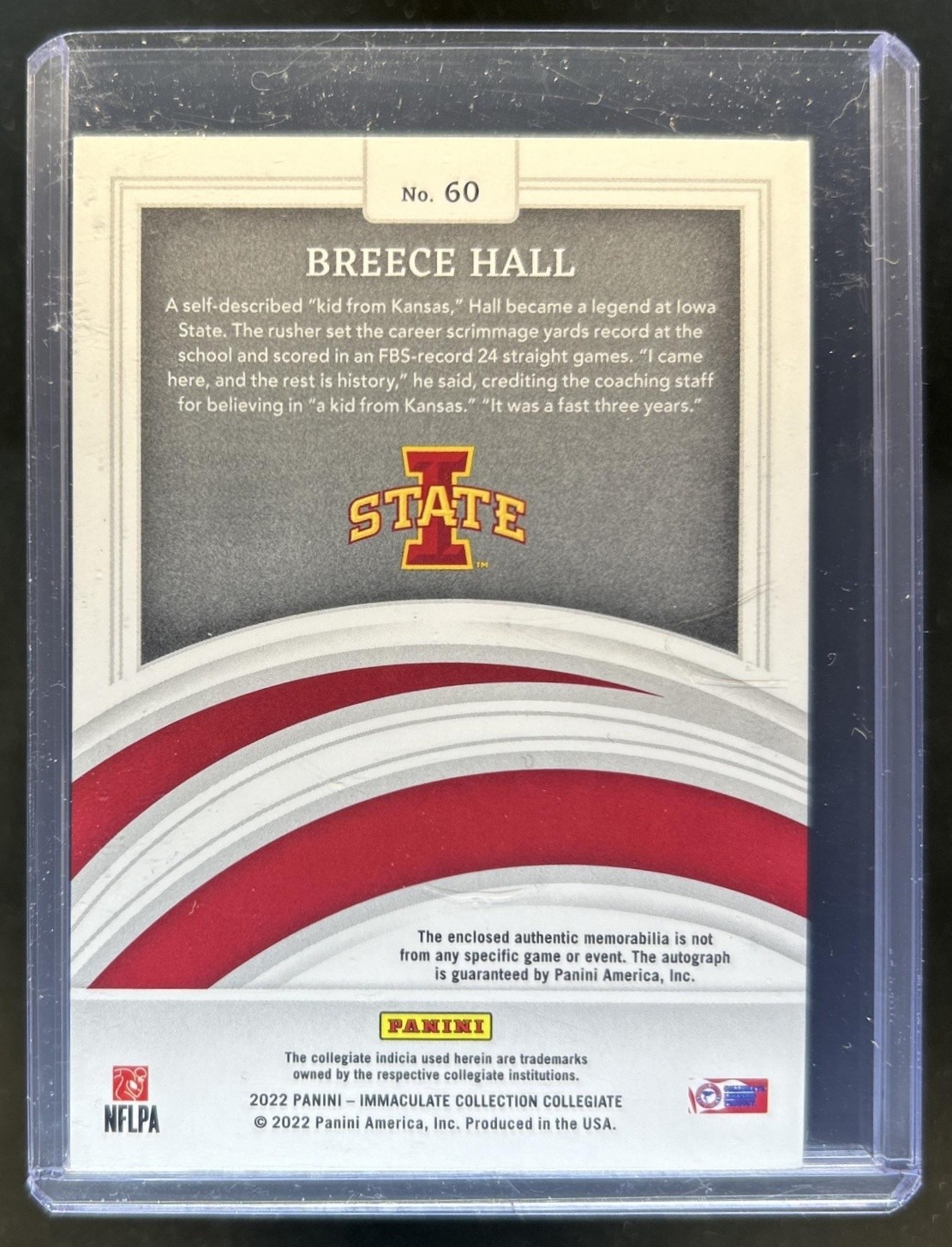 2022 Immaculate Collegiate Breece Hall Rookie Patch Auto RC Purple #/15 view 2