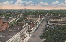 Broad Street,Elyria,Ohio,OH 1943 Norwalk White,Portland Lorain County Postcard