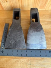 Lot of 2 Vintage Grub Axe- Head- Pick Axe Grub Hoe- Mattlock Tool       AA-3082
