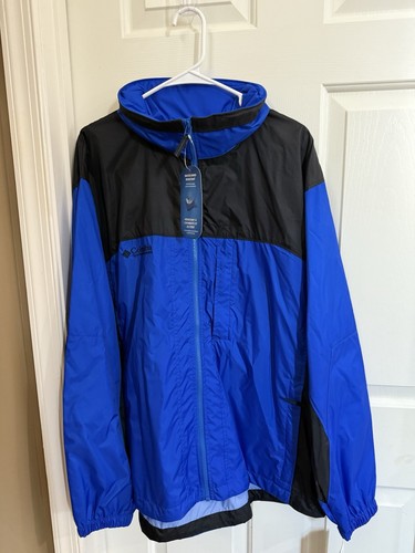 NWT Columbia Cougar Peaks Hooded Windbreaker Jacket Blue Men's Size XL - NEW - Picture 8 of 11